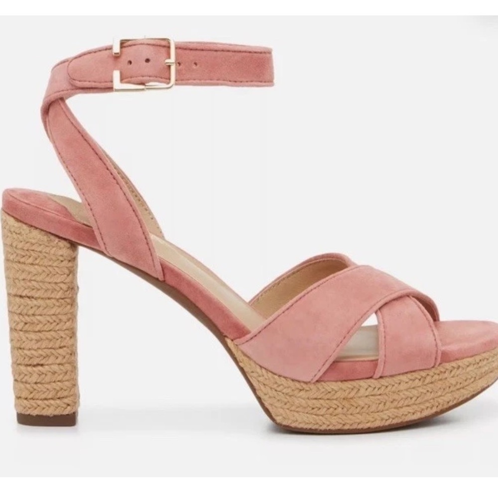 Woman's Lauren Ralph Lauren Pastel Pink Leather Sasha Platform Sandal Size 7 New - Picture 3 of 9